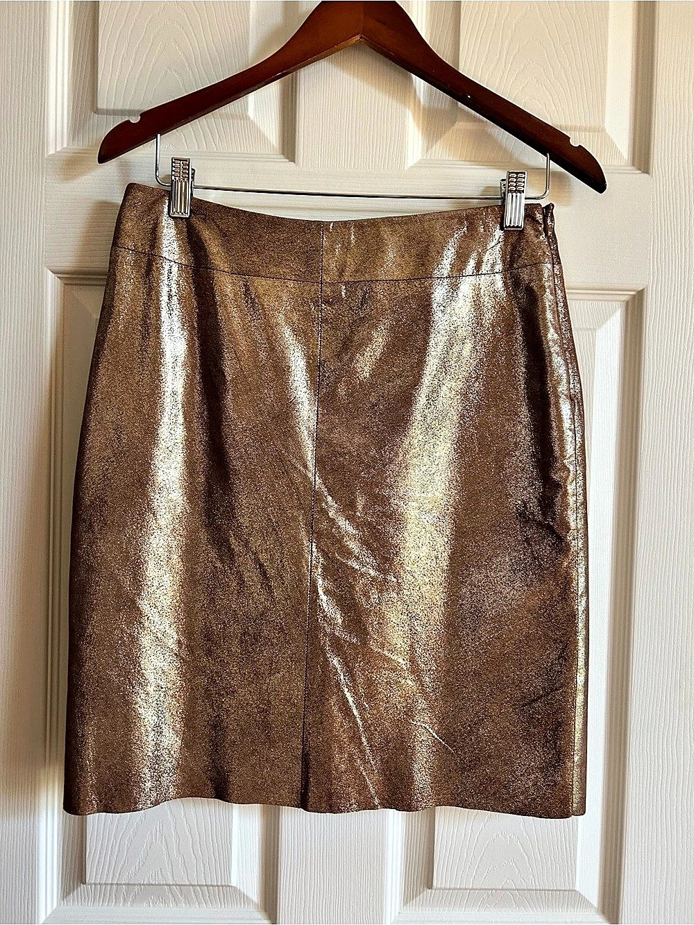 Express Metallic 100% Leather Mini Skirt